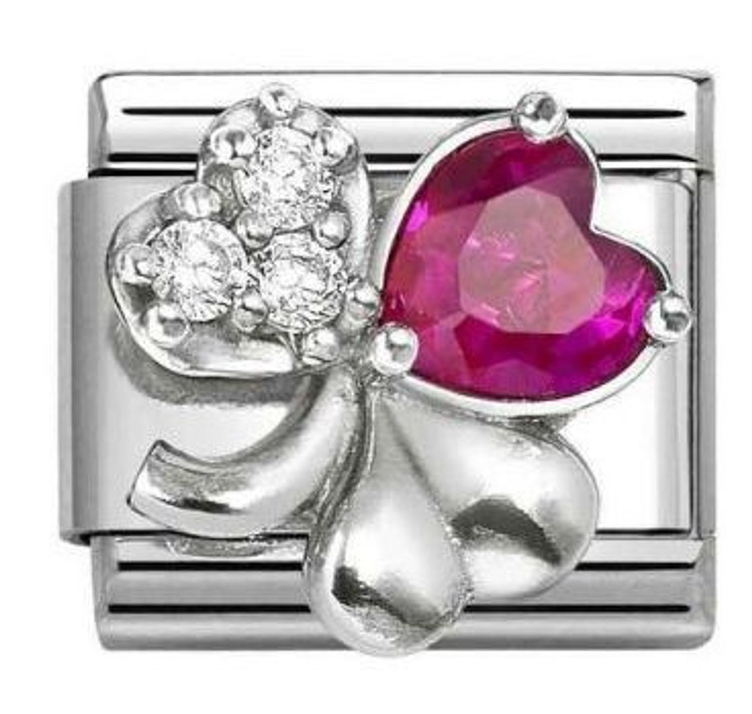 Zawieszka Nomination Composable 330322 11 – Koniczynka z Cyrkonią i Serduszkiem, Srebro 925.jpg